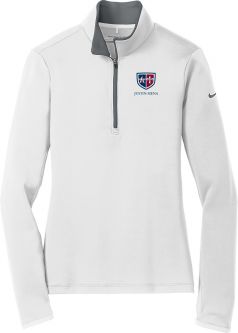 Nike Ladies Dri-FIT Stretch 1/2-Zip, White/Grey